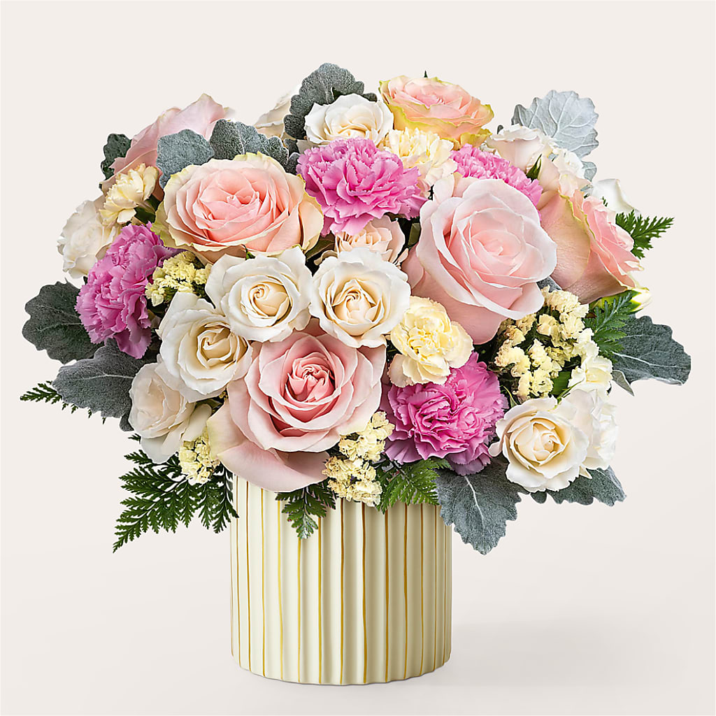 Blissful Moments Bouquet with Ivory Vase – Loveland Colorado Flowers, Loveland CO