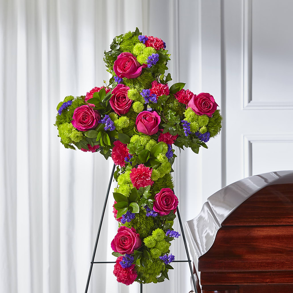 Tribute Rose Floral Cross – Loveland Colorado Flowers, Loveland CO