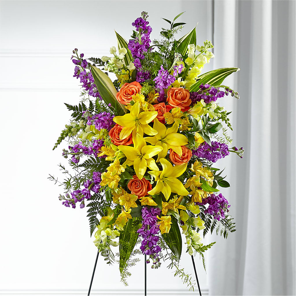 Thoughtful Prayers Standing Spray – Loveland Colorado Flowers, Loveland CO