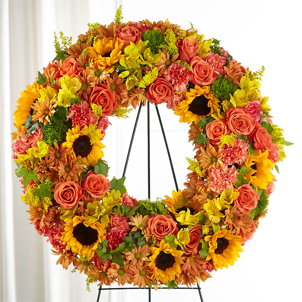Autumnal Memories Wreath (Standard) – Loveland Colorado Flowers, Loveland CO