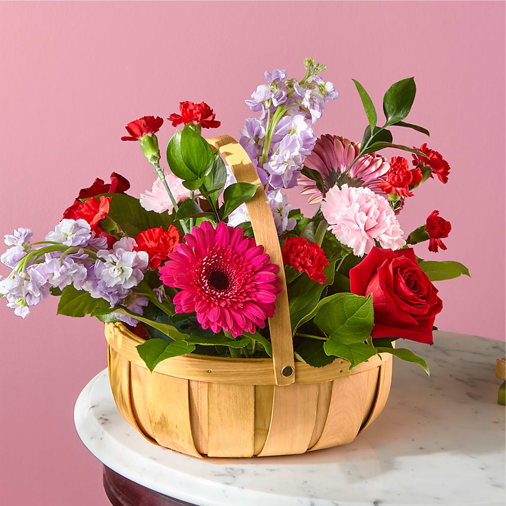 Pink Picnic Basket – Loveland Colorado Flowers, Loveland CO