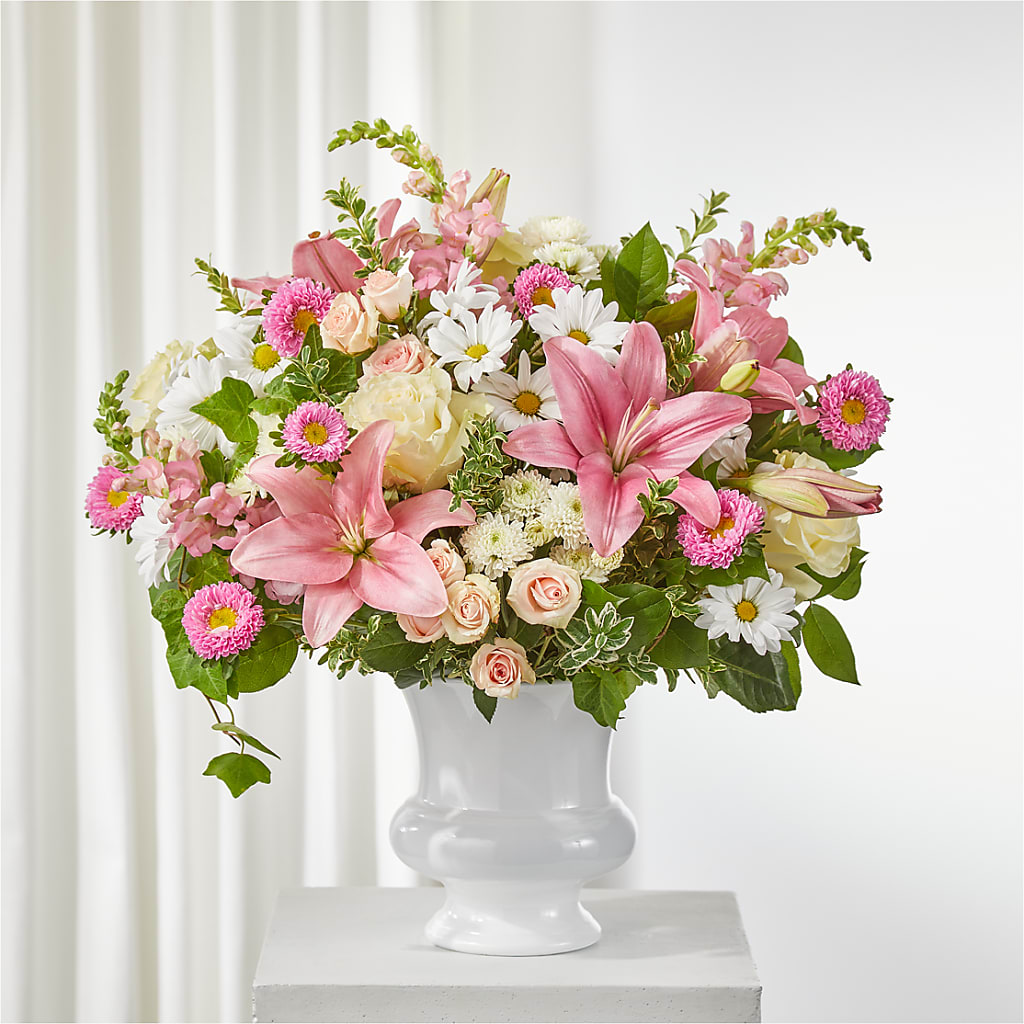 Empathetic Blooms Urn Arrangement – Loveland Colorado Flowers, Loveland CO