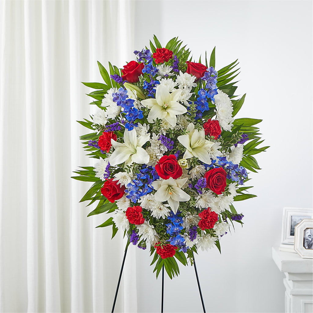 Cherished Service Standing Spray – Loveland Colorado Flowers, Loveland CO