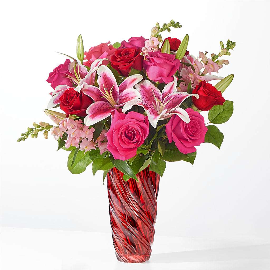 Always You Bouquet with Luxe Swirl Vase – Loveland Colorado Flowers, Loveland CO