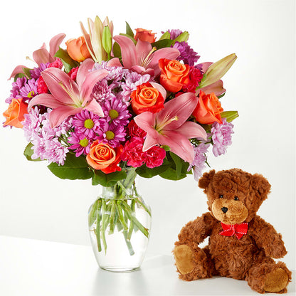 One and Only Bouquet and Bear Bundle –  Loveland Colorado Flowers, Loveland CO