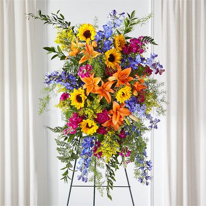 Sunlit Memories Standing Spray (Standard) –  Loveland Colorado Flowers, Loveland CO