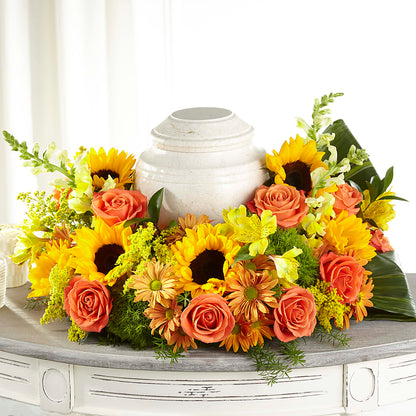 Faithful Sunflower Cremation Adornment –  Loveland Colorado Flowers, Loveland CO