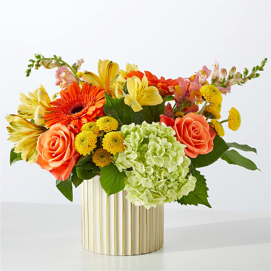 Autumn Sunshine Bouquet with Ivory Vase –  Loveland Colorado Flowers, Loveland CO