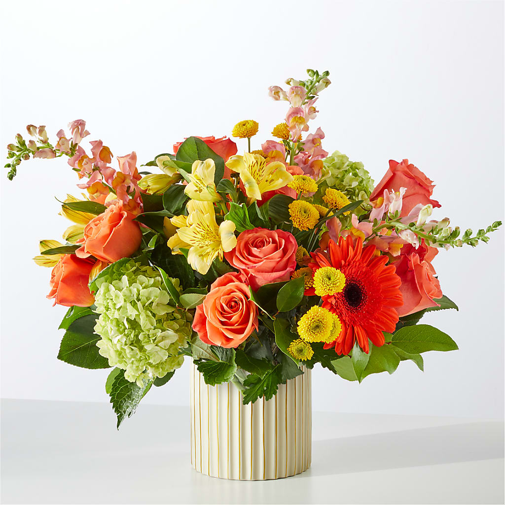 Autumn Sunshine Bouquet with Ivory Vase –  Loveland Colorado Flowers, Loveland CO
