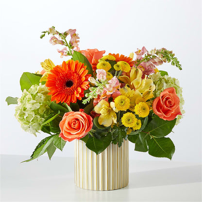 Autumn Sunshine Bouquet with Ivory Vase –  Loveland Colorado Flowers, Loveland CO