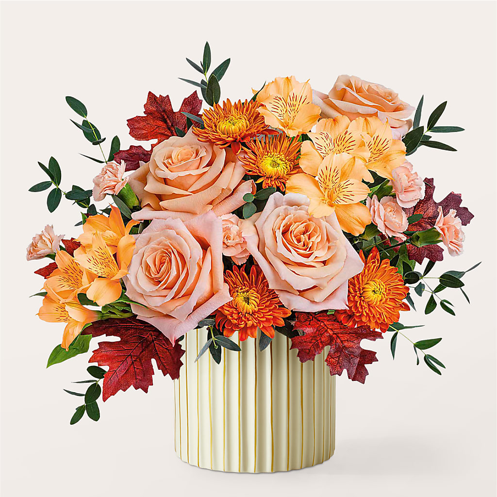 Spiced Latte Bouquet with Ivory Vase –  Loveland Colorado Flowers, Loveland CO