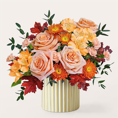 Spiced Latte Bouquet with Ivory Vase –  Loveland Colorado Flowers, Loveland CO