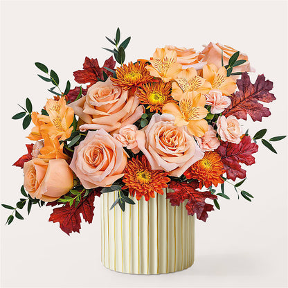 Spiced Latte Bouquet with Ivory Vase –  Loveland Colorado Flowers, Loveland CO