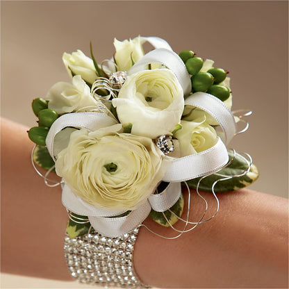 White Wedding Corsage –  Loveland Colorado Flowers, Loveland CO